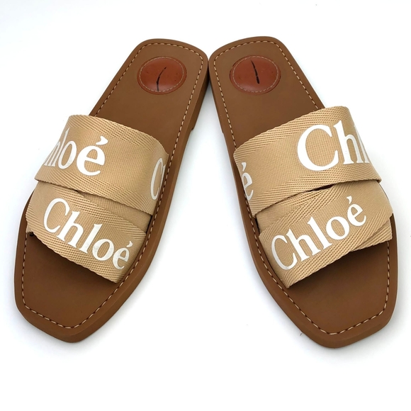 Chloe Shoes - CHLOÉ Logo Slide Sandal sz 9